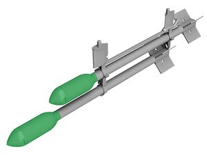 Sea Fury 2-Tier RP-3 Rockets and rails (4 pices) (Plastic model)