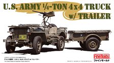 U.S. Army 1/4(t) 4x4 Truck (w/Trailer, M2 machine gun) (Plastic model)