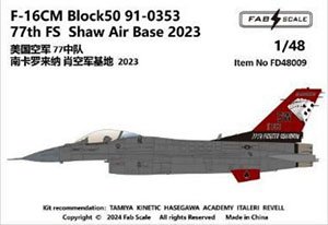 F-16CM Block50 91-0353 77th FS Shaw Air Base 2023 (Decal)