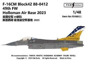 F-16CM Block42 88-0412 49th FW Holloman Air Base 2023 (Decal)