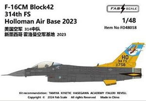 F-16CM Block42 314th FS Holloman Air Base 2023 (Decal)