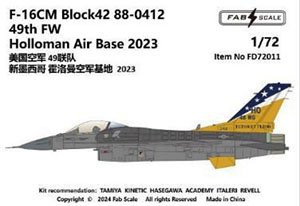 F-16CM Block42 88-0412 49th FW Holloman Air Base 2023 (Decal)