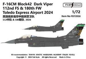 F-16CM Block42 Dark Viper 112nd FS & 180th FW Toledo Express Airport 2024 (Decal)
