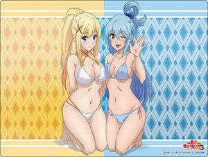 Bushiroad Rubber Mat Collection V2 Vol.1394 KonoSuba: God`s Blessing on this Wonderful World! 3 [Aqua & Darkness] Swimwear Ver. (Card Supplies)