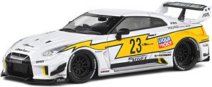 日産 GT-R R35 LB シルエット (ホワイト/イエロー) (ミニカー)