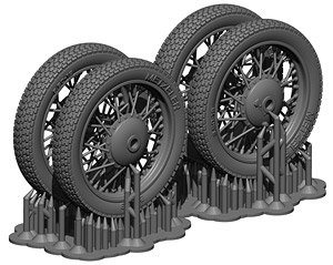 WWII ドイツ ツュンダップKS600オートバイ用ホイールセット(タミヤ用) (プラモデル)