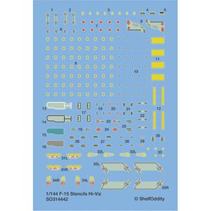 F-15 イーグル ハイビジ データステンシルデカール (2機分入) (デカール)