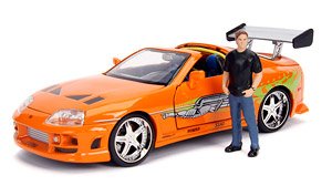 F&F Toyota Supra Orange w/Brian Unassembled Kit (Diecast Car)