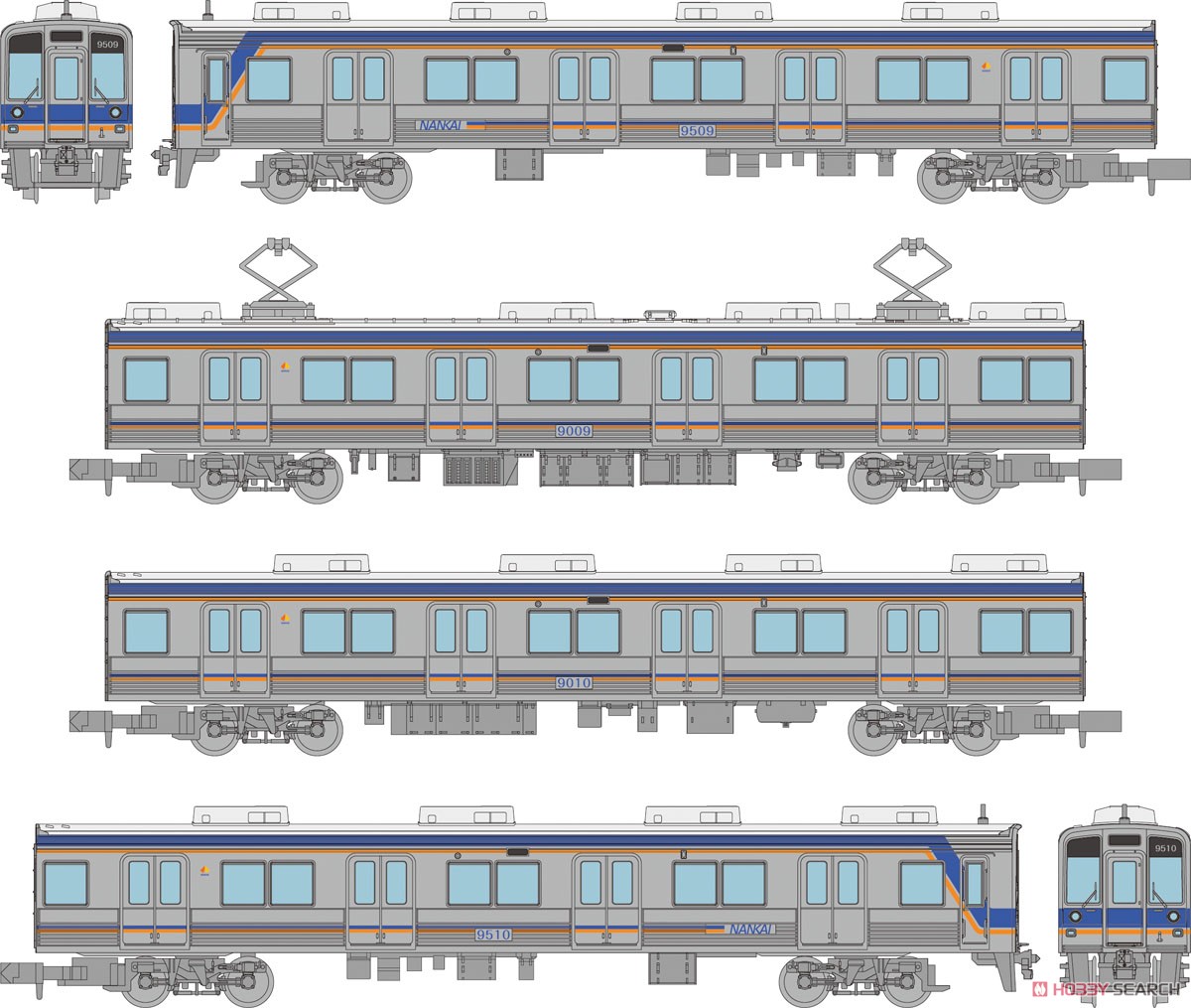 The Railway Collection Nankai Electric Railway Series 9000 Four Car Set A (4-Car Set) (Model Train) その他の画像1