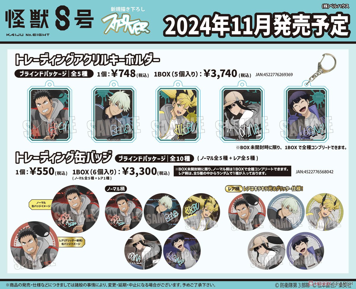トレーディング缶バッジ 怪獣8号 スケーターver. (6個セット) (キャラクターグッズ) その他の画像1