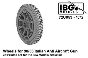 Wheels for 90/53 Italian Anti Aircraft Gun 3D Printed set for the IBG Models (Plastic model)