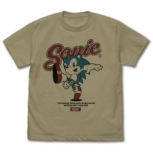 Sonic the Hedgehog Classic Sonic Vintage T-Shirt Sand Khaki M (Anime Toy)