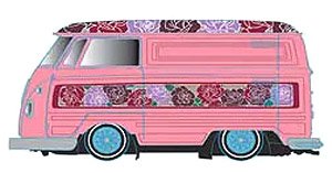 1960 VW デリバリーバン ローライダー メタリックピンク (ミニカー)