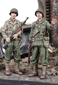 WWII アメリカ陸軍 第2歩兵師団歩兵セット (2体入) (プラモデル)