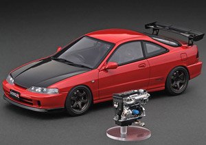 Honda INTEGRA (DC2) TYPE R Red With Engine ※B18C VTECエンジン付属 (ミニカー)