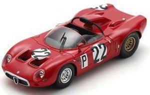 Alfa Romeo T33 No.22 5th 1000km Nurburgring 1967 R.Bussinello T.Zeccoli A.de Adamich N.Galli (ミニカー)