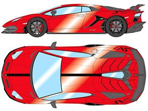 Lamborghini Aventador SVJ 2018 (Leirion wheel) ロッソマーズ/ブラックストライプ (ミニカー)