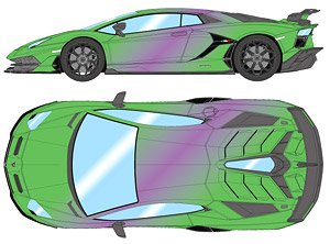 Lamborghini Aventador SVJ 2018 (Leirion wheel) ヴェルデアゲイヴルシード (ミニカー)