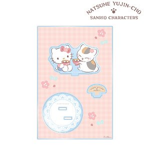 Natsume`s Book of Friends x Sanrio Characters Nyanko-sensei x Hello Kitty Big Acrylic Stand w/Parts Ver. A (Anime Toy)