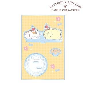Natsume`s Book of Friends x Sanrio Characters Nyanko-sensei x Pom Pom Purin Big Acrylic Stand w/Parts Ver. A (Anime Toy)