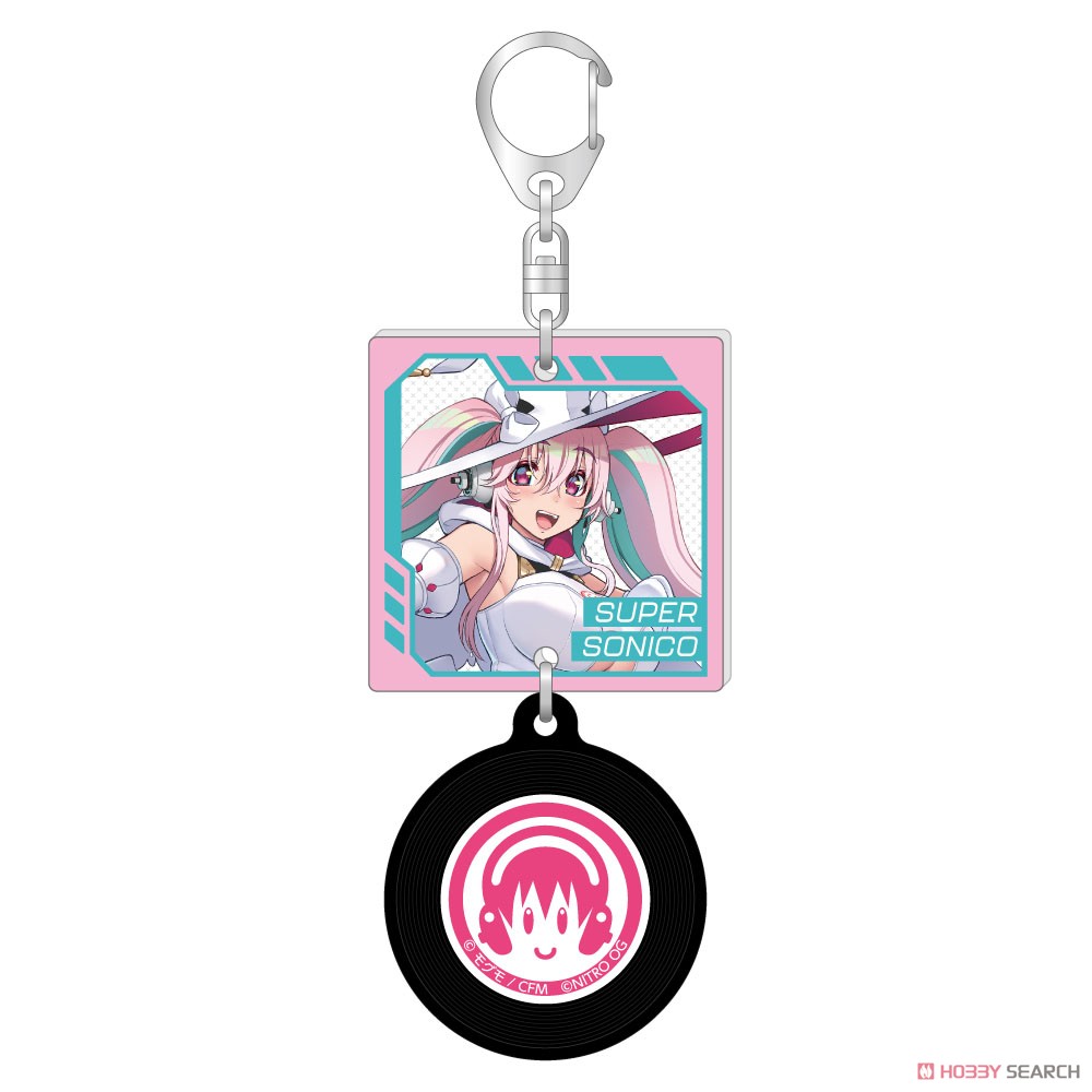 初音ミク GTプロジェクト レーシングミク 2024Ver.×すーぱーそに子 ジャケット風レコードキーホルダー/B (キャラクターグッズ) 商品画像1