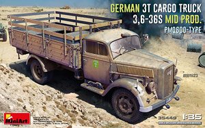 GERMAN 3T CARGO TRUCK 3,6-36S MID PROD. PMQ600-TYPE (Plastic model)