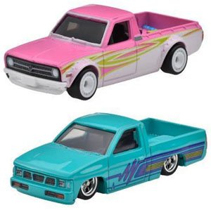 ホットウィール プレミアム 2パック 1975 ダットサン サニートラック(B120)/ カスタム `93 日産 ハードボディ (D21) (ミニカー)