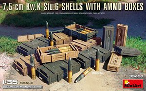 7,5 cm Kw.K Stu.G SHELLS WITH AMMO BOXES (Plastic model)