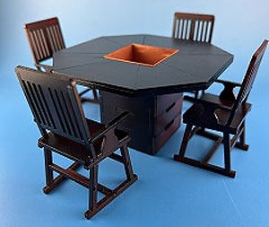 1/12 Octagon Table & Chair with Hearth (Fashion Doll)