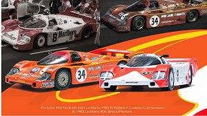 Porsche 956 No.8 6th 24H Le Mans 1983 B.Wollek K.Ludwig S.Johansson & 1983 Le Mans #34 Brock/Perkins Combo Set (Diecast Car)