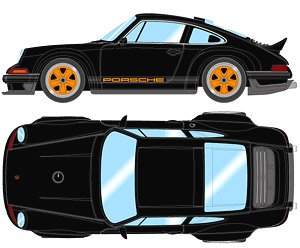 Singer 911 DLS 2023 Black / Orange Stripe (Diecast Car)