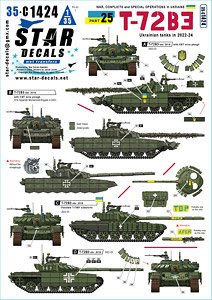 War in Ukraine # 25. Ukrainian T-72B3 obr 2016 in 2022-24. (Decal)