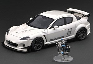 Mazda RX-8 (SE3P) RE Amemiya Pearl White With Engine (ミニカー)