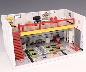 REPAIR SHOP Scene Set Model Red (Diecast Car)
