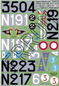 SPAD 510 alternate, ERC 571, Poles in France, SPA 77, etc (Decal)
