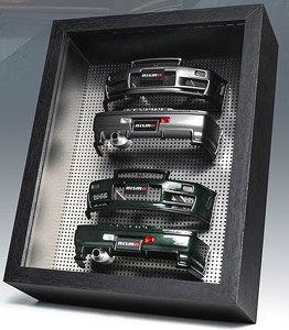 R34 バンパー ディスプレイ フレーム ダークグリーン + ガンメタリック (ミニカー)