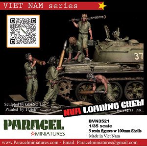 NVA Loading Crew Set (5 figures) w/100mm Shells (Plastic model)