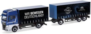 (HO) MAN TGX GX ダブル連結 カーテンキャンバストレーラー `Wir Bewegan Deutschland` (鉄道模型)