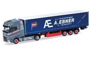 (HO) DAF XG+ カーテンキャンバスセミトレー ラー `A.EBNER` (鉄道模型)