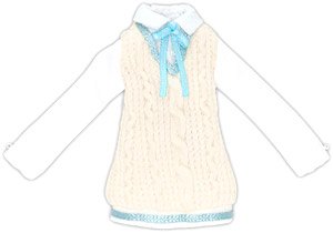ピコP カレッジワンピース ホワイト×水色 (ドール)