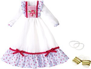 BonBons Retrospective Flower One Piece Set White x Light Blue (Fashion Doll)
