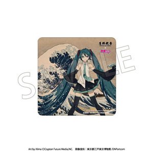 葛飾北斎×初音ミク カーマグネット 冨嶽三十六景 神奈川沖浪裏 (キャラクターグッズ)