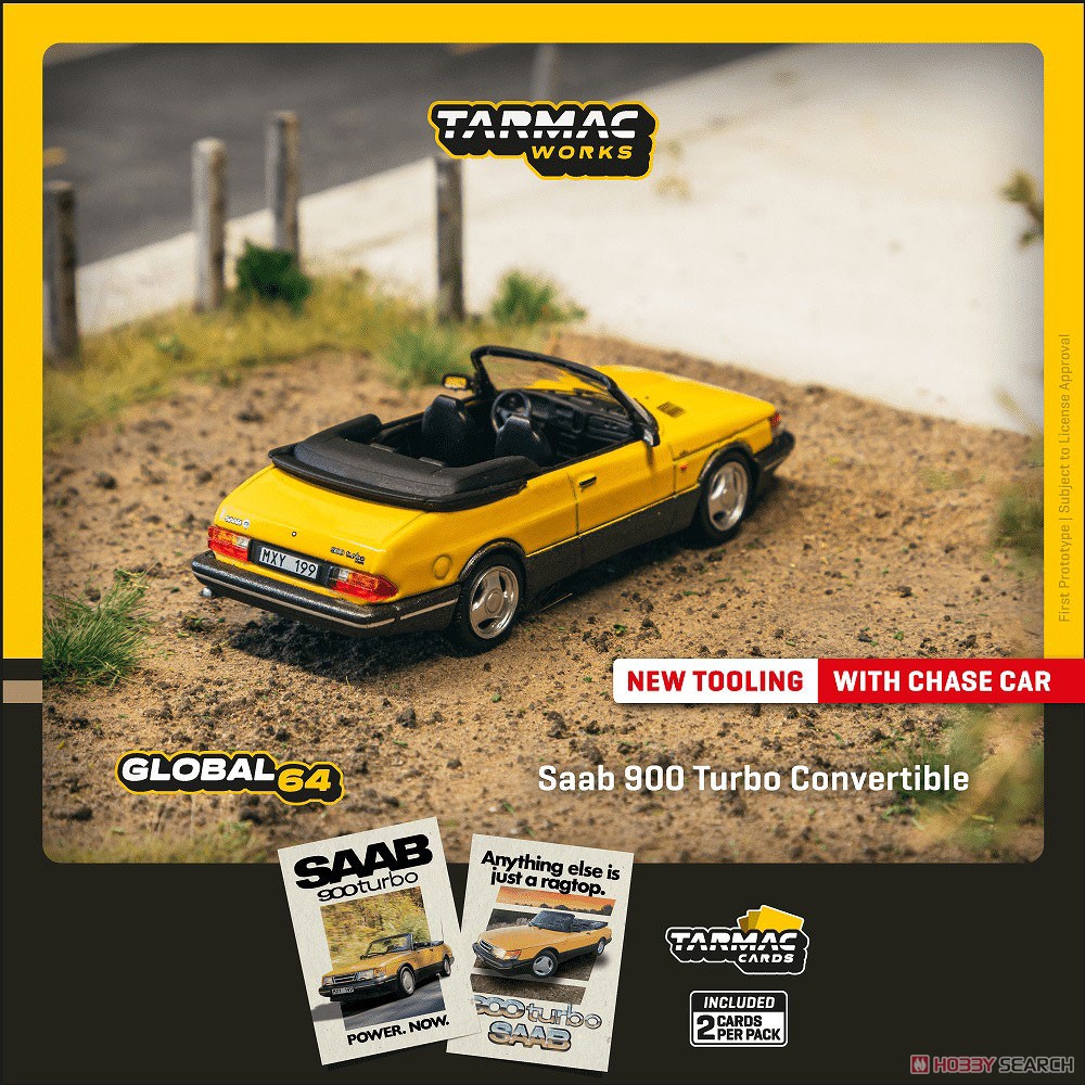 Saab 900 Turbo Convertible Yellow (Diecast Car) その他の画像1