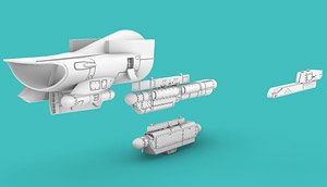 F-16 Intake LATE (SHARK) with AN/ALE-50 decoy, Sniper, Harm, ALQ-184, ALQ-131 pods, (for Revell) (Plastic model)