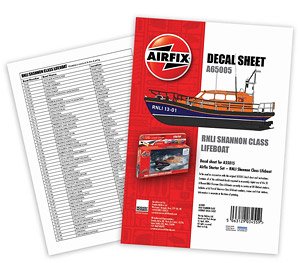 Decal Sheet - RNLI Shannon Class Lifeboat (Plastic model)