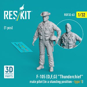 F-105 (D、F、G) 男性パイロット 立姿勢1 (プラモデル)