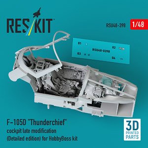 F-105D 後期コックピット `ディテールエディション` w/立体モールドパネル (ホビーボス用) (プラモデル)