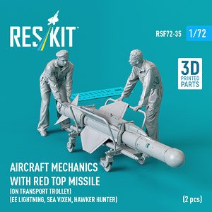 イギリス軍 整備兵 w/レッドトップミサイル & 台車 (2体入) (プラモデル)