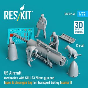 米軍 整備兵w/SUU-23 ガンポッド & 台車 (タイプ1) (3体入) (プラモデル)