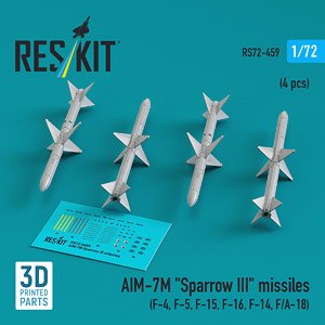AIM-7M `スパローIII` ミサイル (4個入り) (プラモデル)